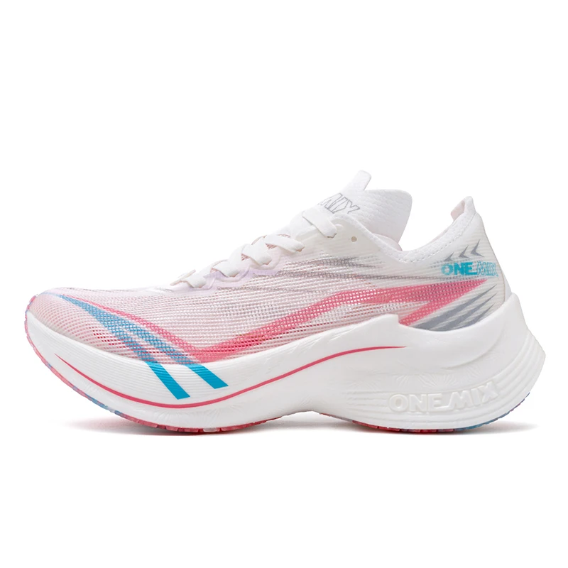 ONEMIX Nylon Carbon Fiber Running Shoes for Men Marathon Shoes Breathable Ultra Light Track Field Kilometer Race Running Sneaker
