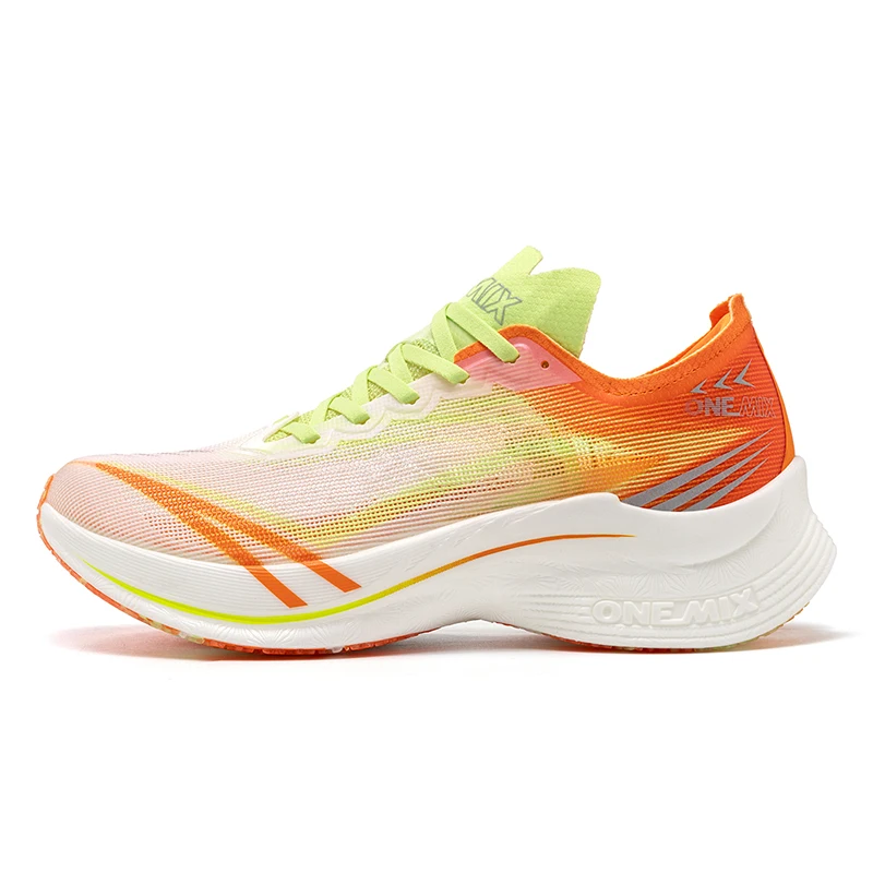 ONEMIX Nylon Carbon Fiber Running Shoes for Men Marathon Shoes Breathable Ultra Light Track Field Kilometer Race Running Sneaker