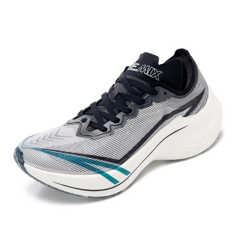 ONEMIX Nylon Carbon Fiber Running Shoes for Men Marathon Shoes Breathable Ultra Light Track Field Kilometer Race Running Sneaker