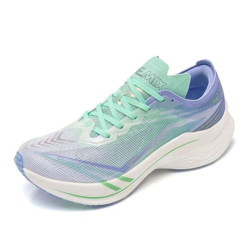 ONEMIX Nylon Carbon Fiber Running Shoes for Men Marathon Shoes Breathable Ultra Light Track Field Kilometer Race Running Sneaker
