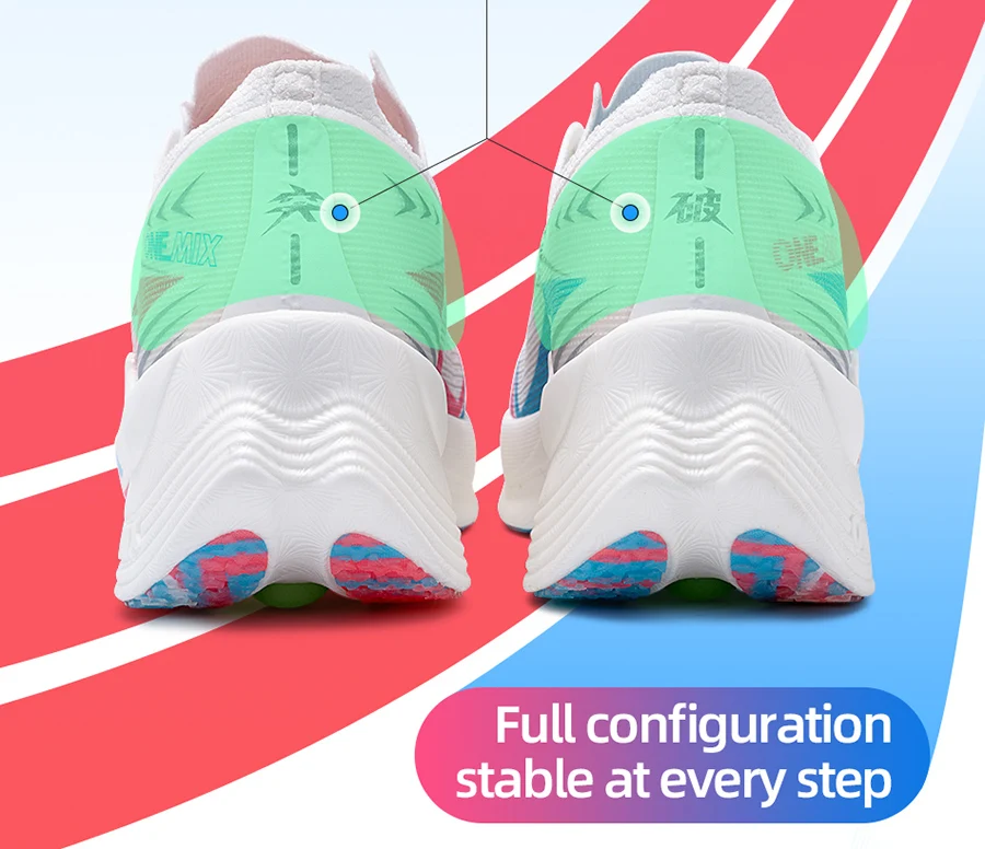 ONEMIX Nylon Carbon Fiber Running Shoes for Men Marathon Shoes Breathable Ultra Light Track Field Kilometer Race Running Sneaker