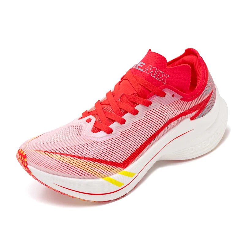 ONEMIX Nylon Carbon Fiber Running Shoes for Men Marathon Shoes Breathable Ultra Light Track Field Kilometer Race Running Sneaker