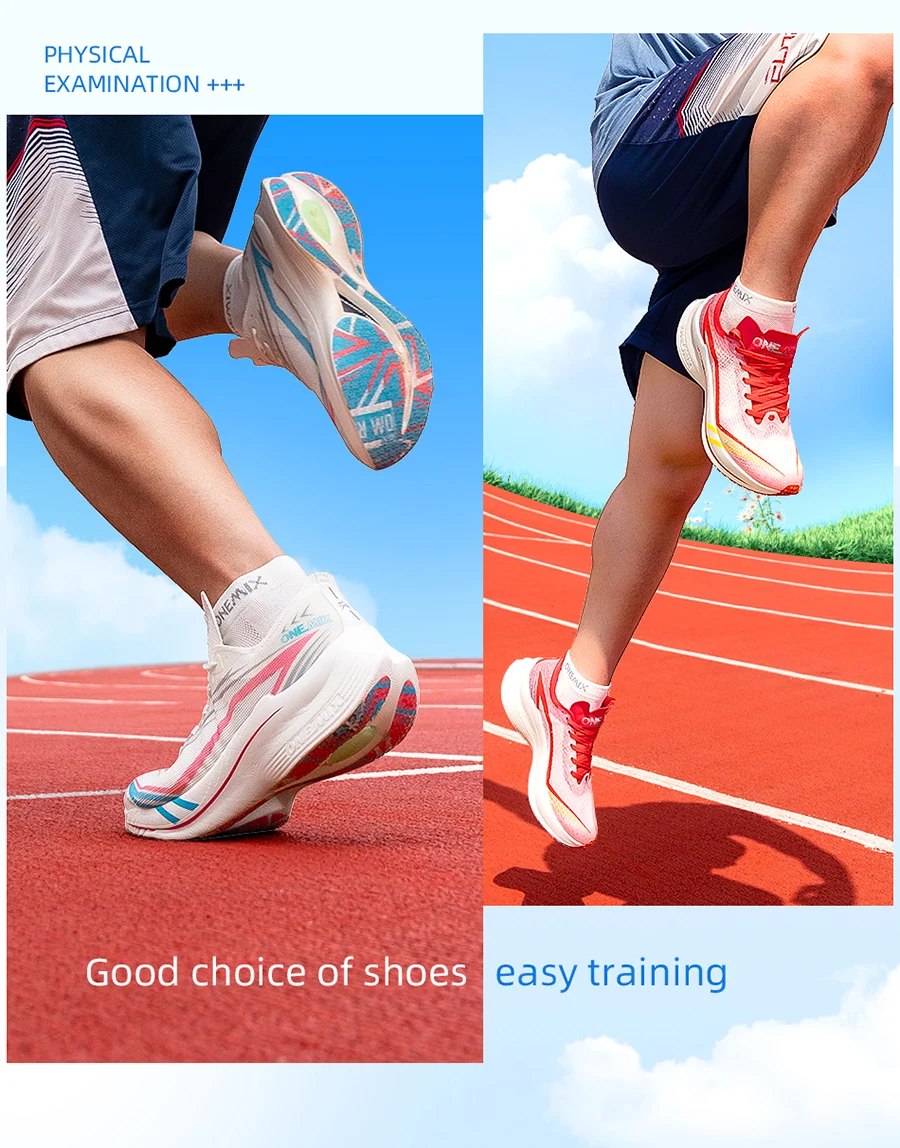 ONEMIX Nylon Carbon Fiber Running Shoes for Men Marathon Shoes Breathable Ultra Light Track Field Kilometer Race Running Sneaker