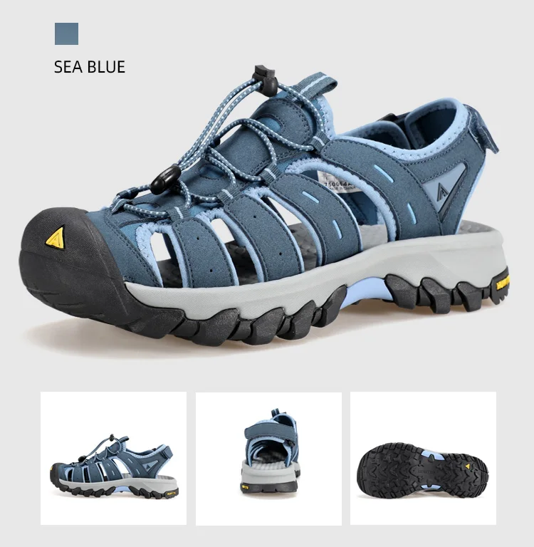 HUMTTO Summer Beach Sandals Men Outdoor Water Sneakers Leather Hiking Camping Climbing Aqua Shoes Breathable Sandals for Mens