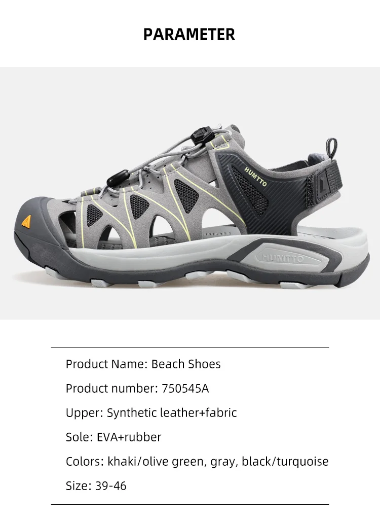 HUMTTO Summer Beach Sandals Men Outdoor Water Sneakers Leather Hiking Camping Climbing Aqua Shoes Breathable Sandals for Mens