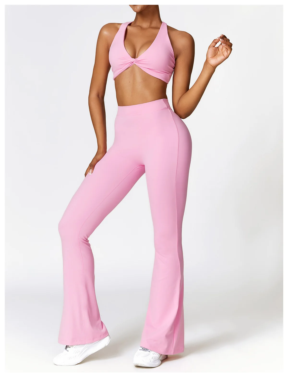 V-shaped Hip Yoga Pants Flare Leggings Women High Waist Wide Leg Pants Women Gym Fitness Sports Flared Pant Dance Trousers