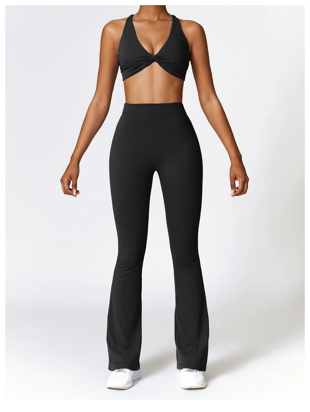 V-shaped Hip Yoga Pants Flare Leggings Women High Waist Wide Leg Pants Women Gym Fitness Sports Flared Pant Dance Trousers