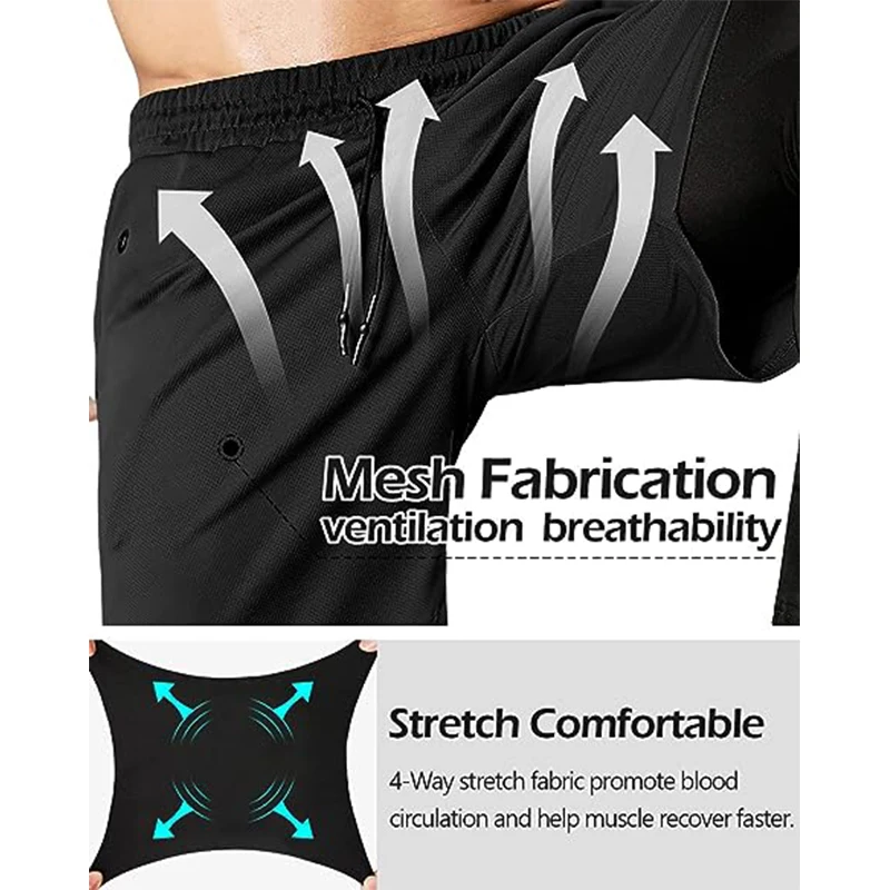 Men's Sport Pants 2 In1 Training Athletic Tracksuits Sportswear Workout Male Jogging Trousers Gym Fitness Running Pants Men