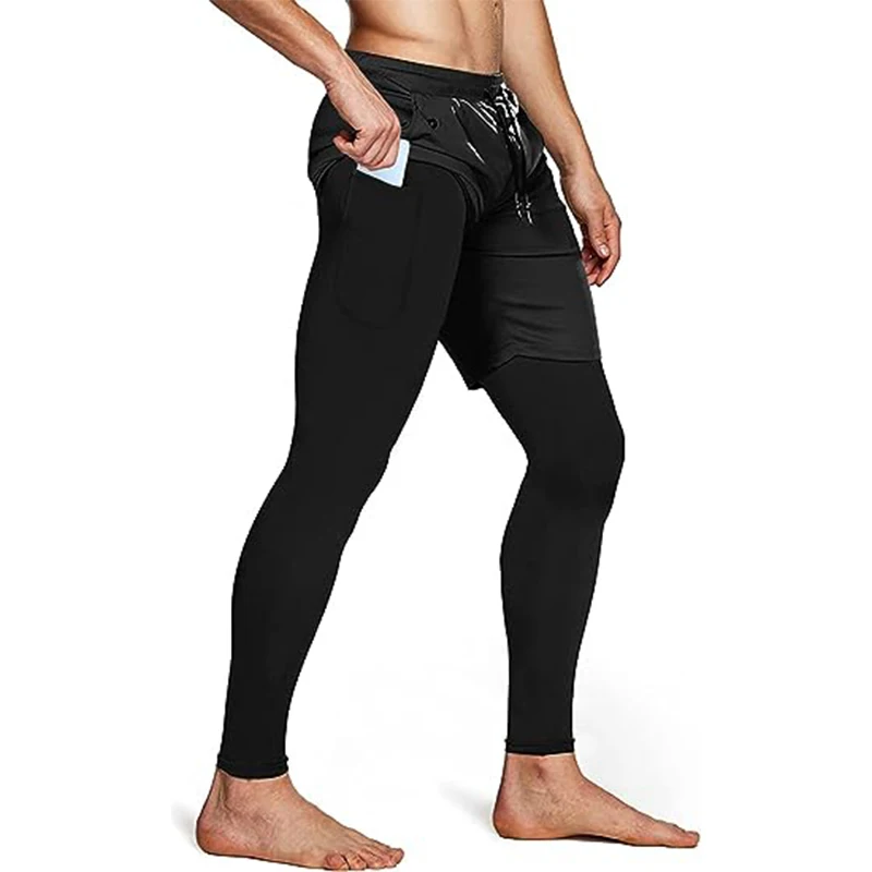 Men's Sport Pants 2 In1 Training Athletic Tracksuits Sportswear Workout Male Jogging Trousers Gym Fitness Running Pants Men