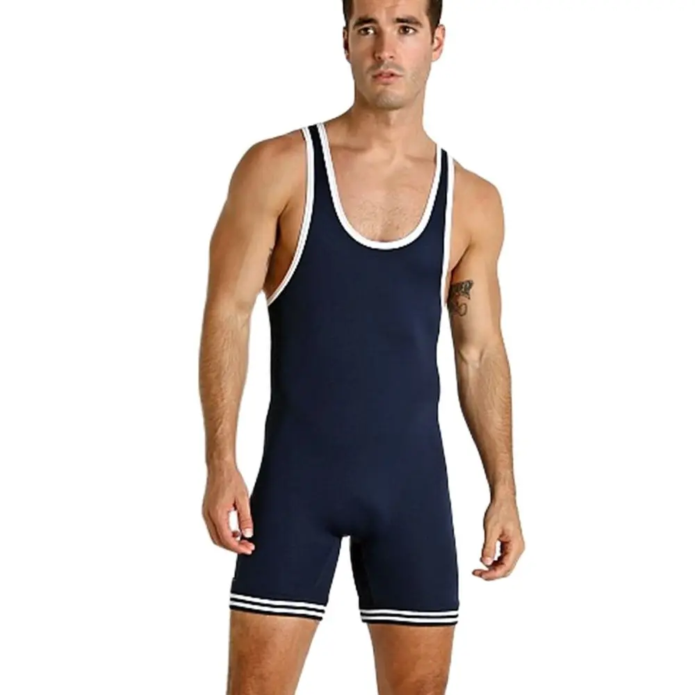Pro Mens Sleeveless Classic Wrestling Singlets Suit Boxing Skinsuit Weightlifting Clothing Gym Training Wrestling Match Tights