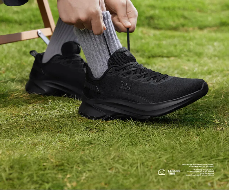 361 Degrees Men Running Racing Shoes Shock Absorbing Wear Thick Bottom Resistant Casual All-Match Mesh Male Sneaker 672412233