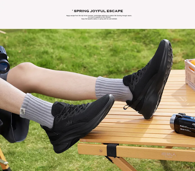 361 Degrees Men Running Racing Shoes Shock Absorbing Wear Thick Bottom Resistant Casual All-Match Mesh Male Sneaker 672412233