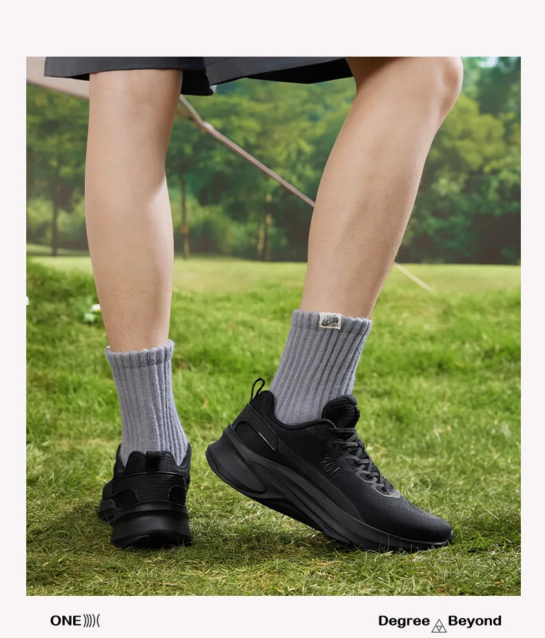 361 Degrees Men Running Racing Shoes Shock Absorbing Wear Thick Bottom Resistant Casual All-Match Mesh Male Sneaker 672412233