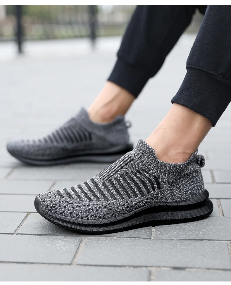 Men Shoes Breathable Men's Sneakers Comfortable Running Shoes Tenis Outdoor Slip On Walking Sneakers Sock Jogging Shoes