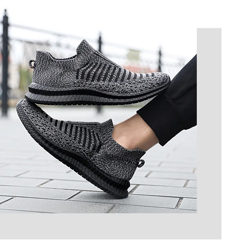 Men Shoes Breathable Men's Sneakers Comfortable Running Shoes Tenis Outdoor Slip On Walking Sneakers Sock Jogging Shoes