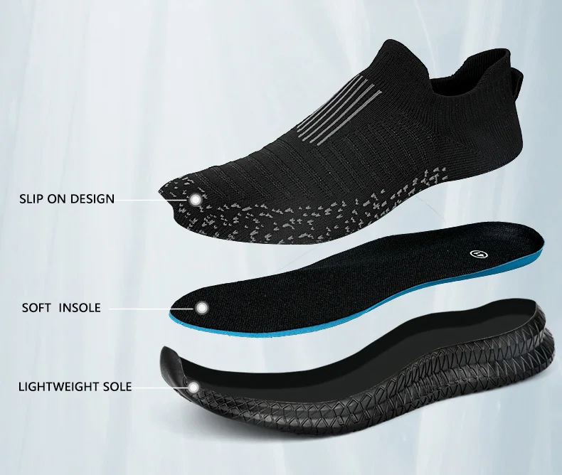 Men Shoes Breathable Men's Sneakers Comfortable Running Shoes Tenis Outdoor Slip On Walking Sneakers Sock Jogging Shoes