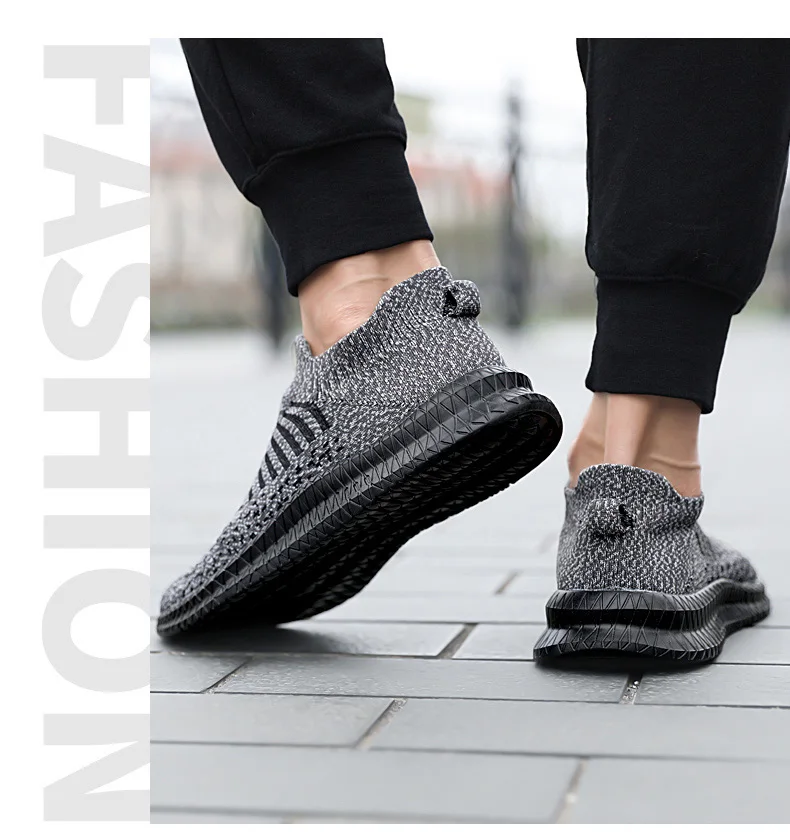 Men Shoes Breathable Men's Sneakers Comfortable Running Shoes Tenis Outdoor Slip On Walking Sneakers Sock Jogging Shoes