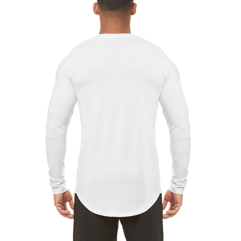 High Elastic Tight Long Sleeve Casual Shirt Autumn Breathable Quick Dry Mens T-shirt Gym Fitness Bodybuilding Running Sportswear