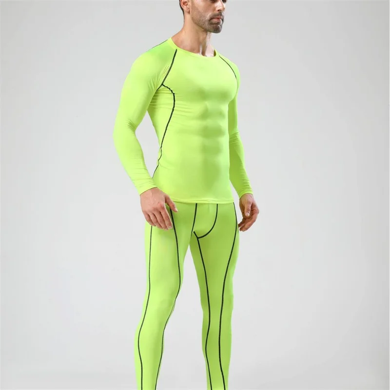 Men's Running Set Gym Jogging Thermo underwear xxxxl Second skin Compression Fitness MMA rashgard Male Quick dry Track suit