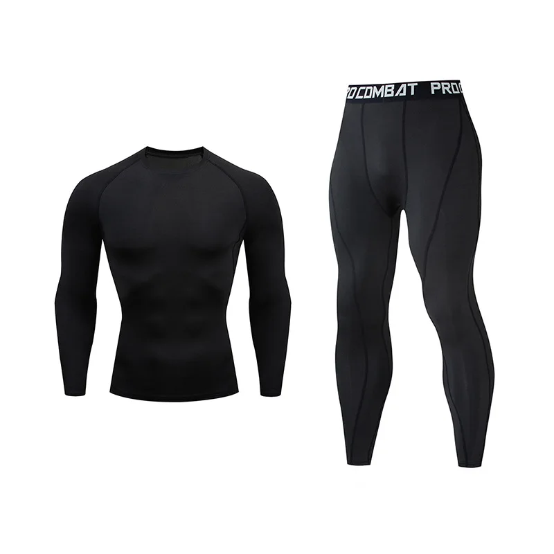 Men's Running Set Gym Jogging Thermo underwear xxxxl Second skin Compression Fitness MMA rashgard Male Quick dry Track suit