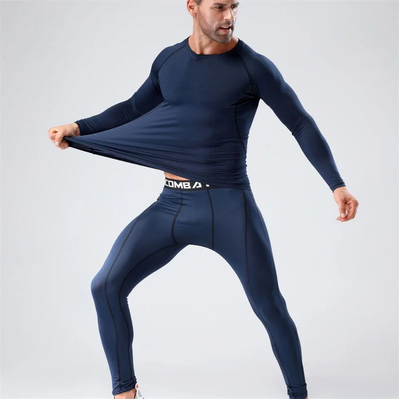 Men's Running Set Gym Jogging Thermo underwear xxxxl Second skin Compression Fitness MMA rashgard Male Quick dry Track suit