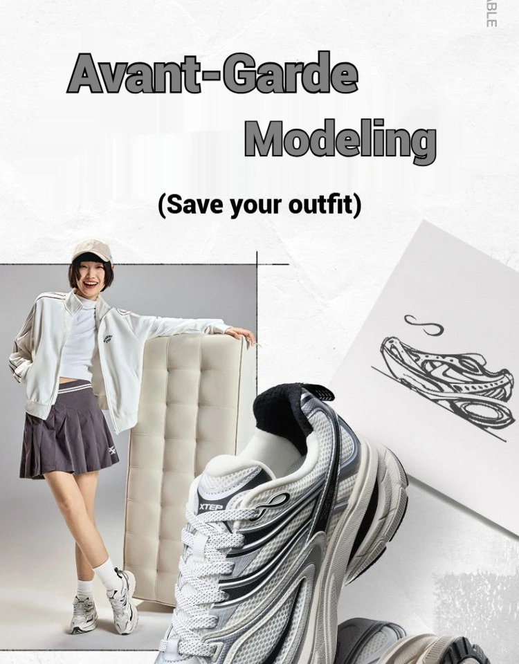 Xtep Little Basque 2 Casual Shoes for Women 2025 Summer Vintage Comfortable Non-Slip Durability Retro Sneakers 875218320018