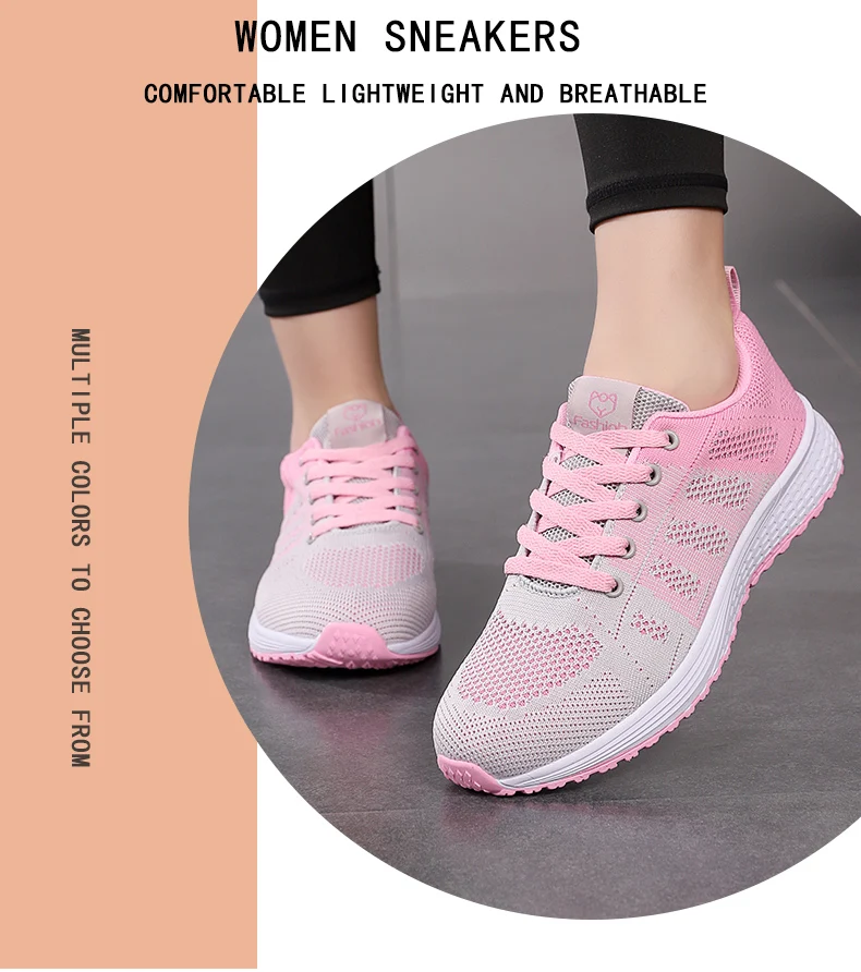 New Sneakers Women Casual Shoes Fashion Breathable Walking Mesh Flat Shoes Women 2026 Tenis Feminino White Ladies sports Shoes