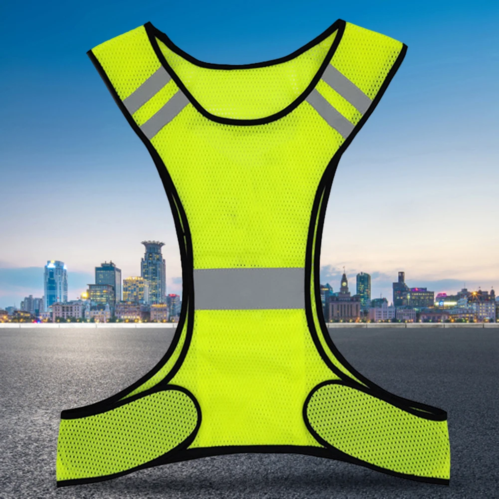 High Visibility Running Vest Breathable Sports Reflective Waistcoat Lightweight for Men Women Outdoor Night Riding