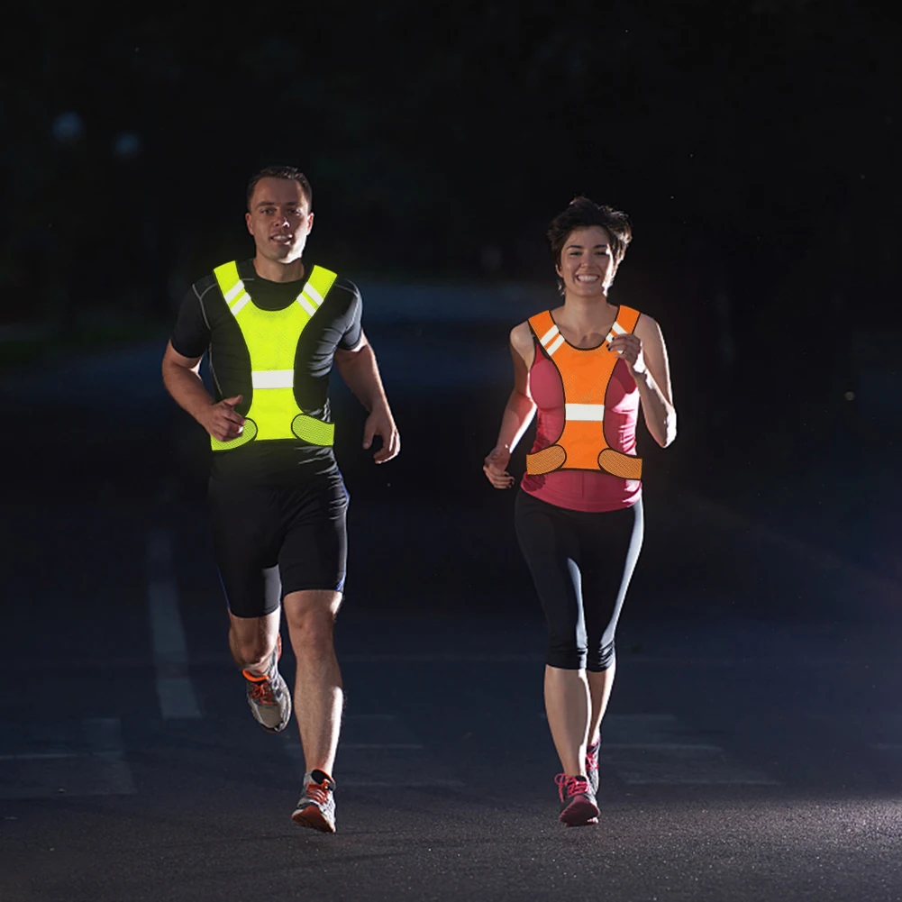 High Visibility Running Vest Breathable Sports Reflective Waistcoat Lightweight for Men Women Outdoor Night Riding