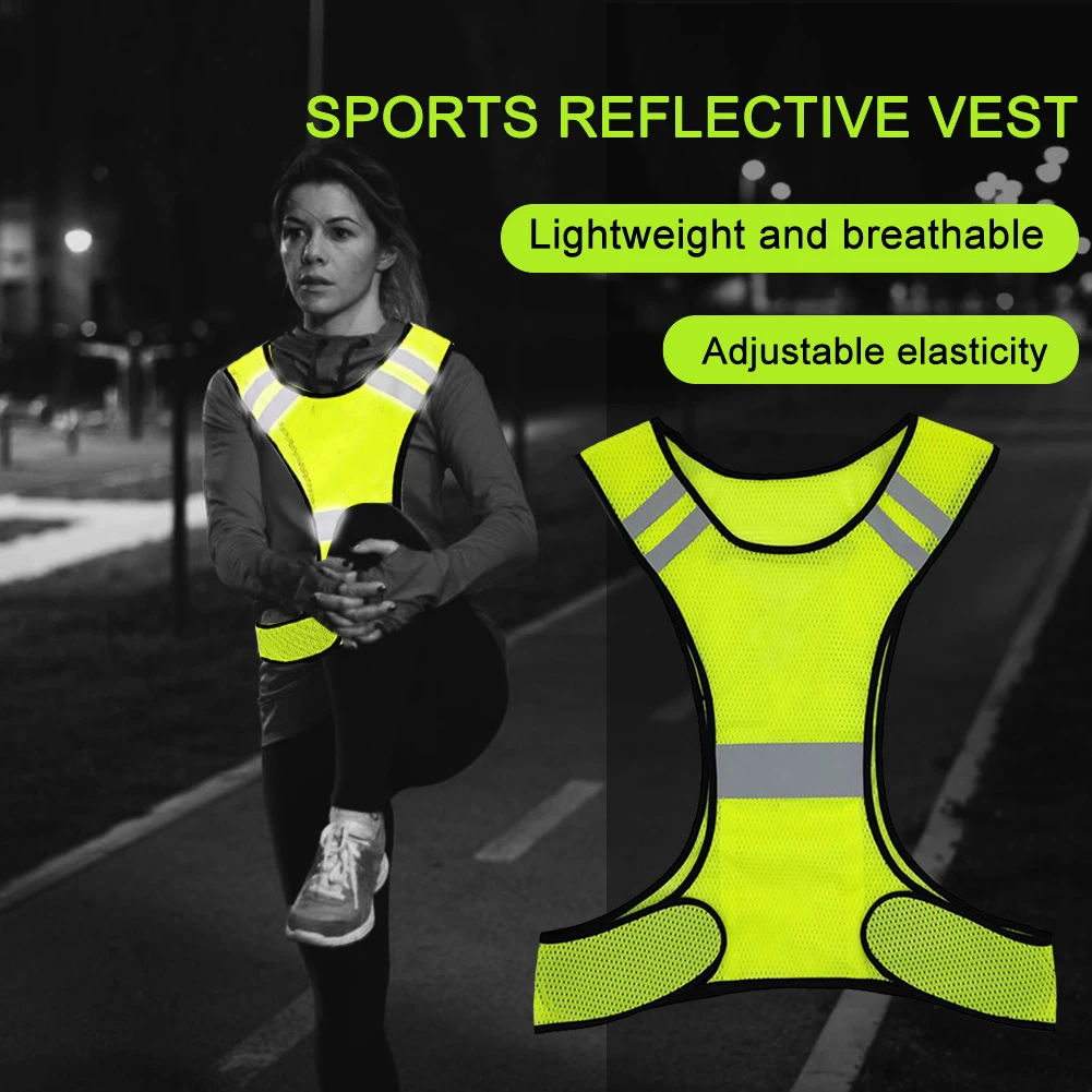 High Visibility Running Vest Breathable Sports Reflective Waistcoat Lightweight for Men Women Outdoor Night Riding