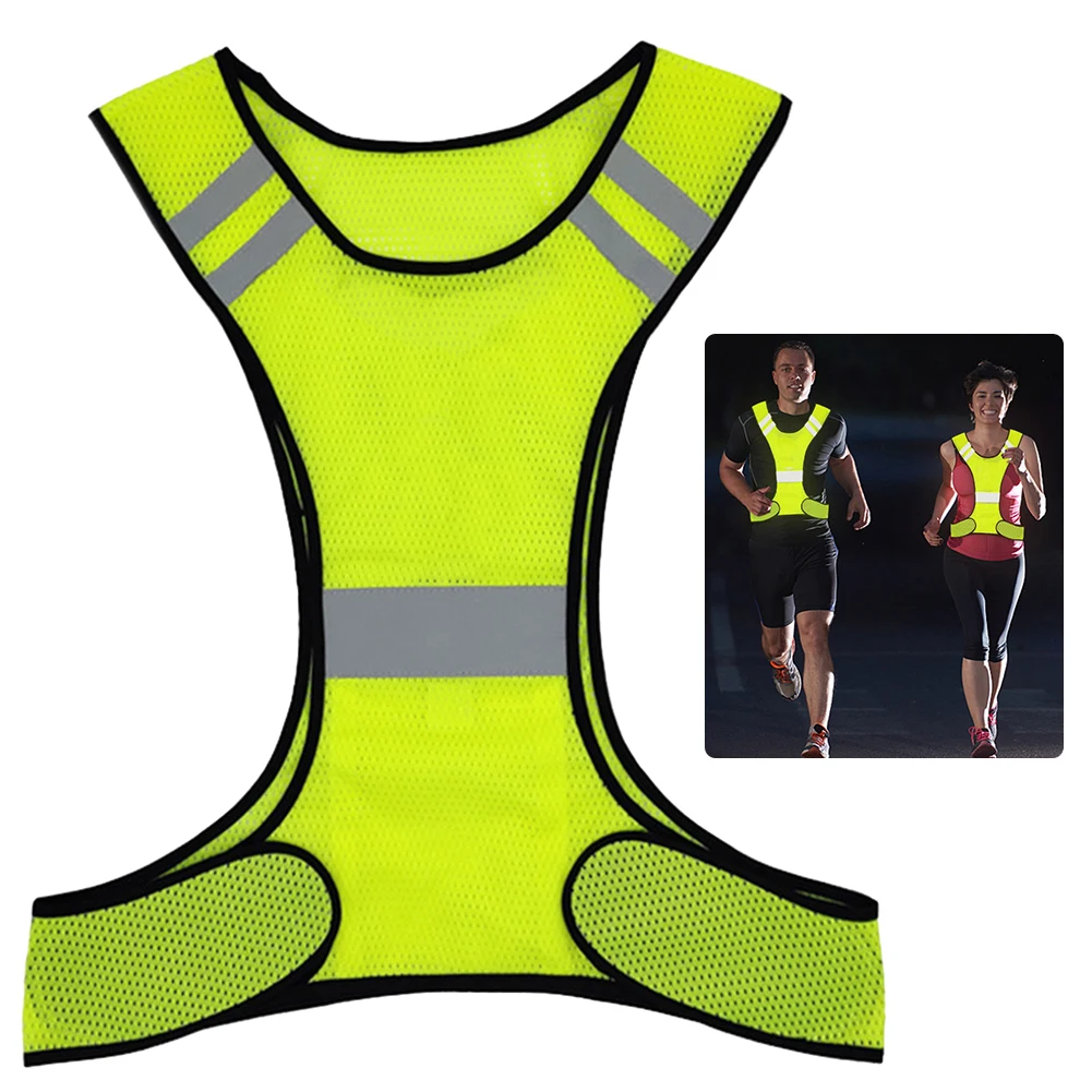 High Visibility Running Vest Breathable Sports Reflective Waistcoat Lightweight for Men Women Outdoor Night Riding