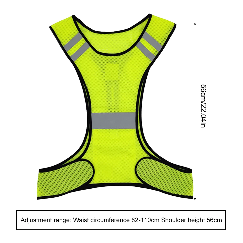 High Visibility Running Vest Breathable Sports Reflective Waistcoat Lightweight for Men Women Outdoor Night Riding