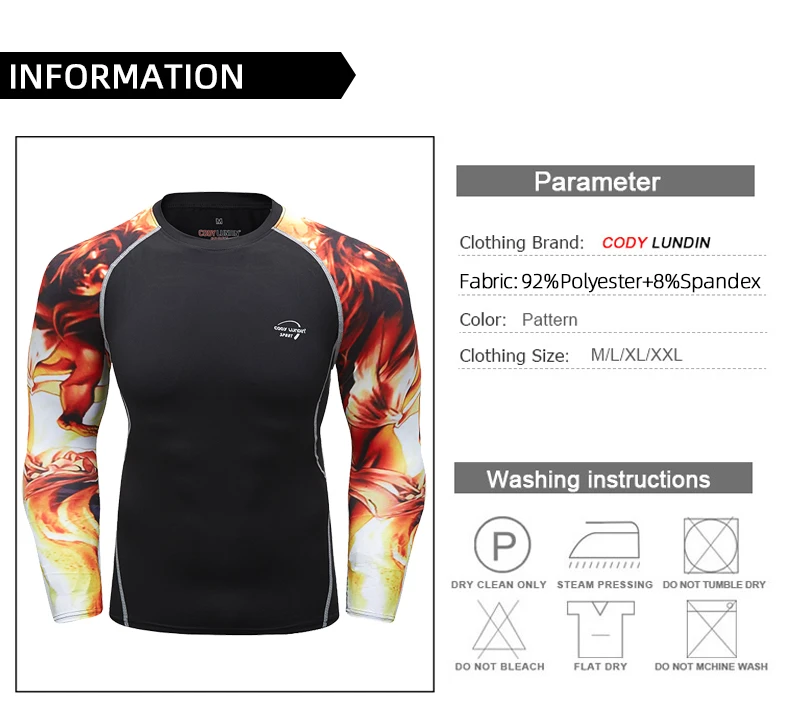 Long Sleeve Men Boxing MMA Rashguard T-shirts Sportswear MMA Compression Sport Tops Kickboxing Jerseys Fitness Bjj Gi Clothing