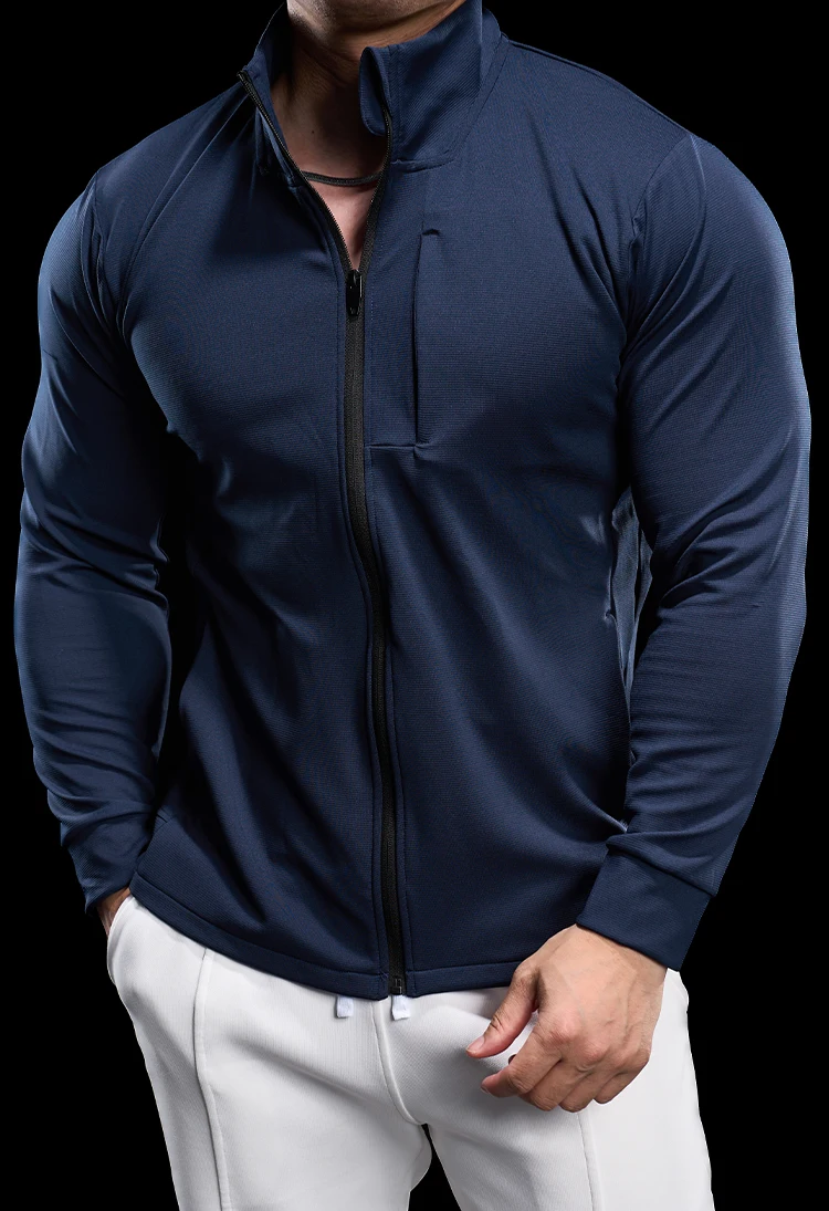 Men Running Jackets Gym Zipper Sport Jacke Jogging Training Quick-drying Fitness Sweatshirt Outdoor Casual Running Sportswear
