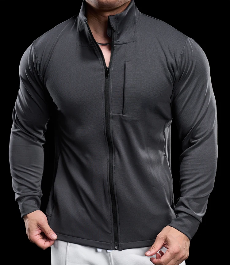 Men Running Jackets Gym Zipper Sport Jacke Jogging Training Quick-drying Fitness Sweatshirt Outdoor Casual Running Sportswear