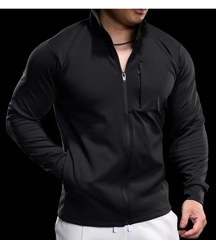 Men Running Jackets Gym Zipper Sport Jacke Jogging Training Quick-drying Fitness Sweatshirt Outdoor Casual Running Sportswear