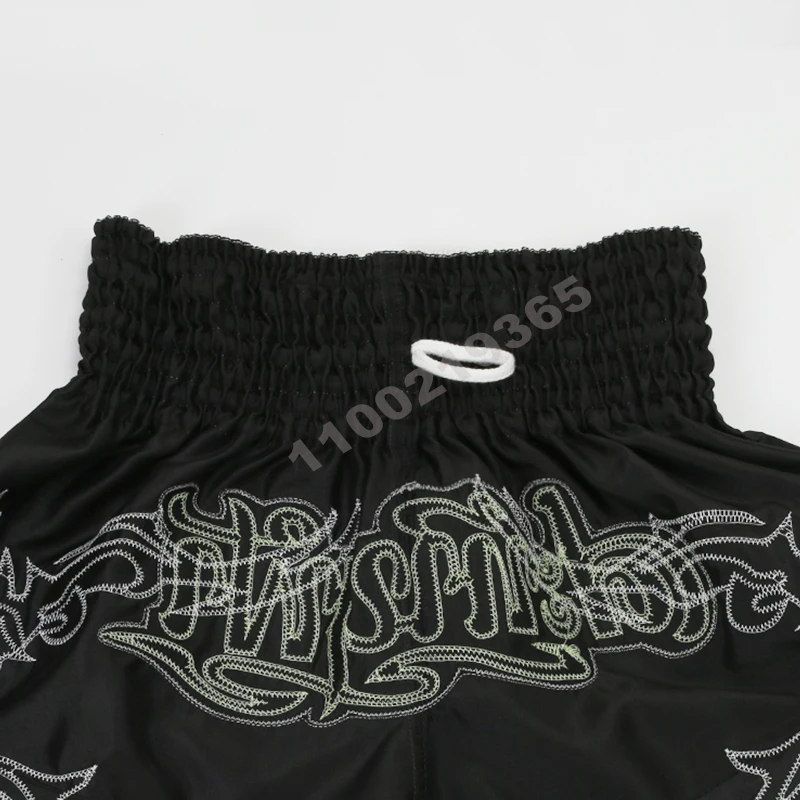 Muay Thai Fight Kickboxing Shorts Fitness Men Women Kids Boxing Shorts Embroidery Thailand Gym Training Black MMA Jujitsu Pants