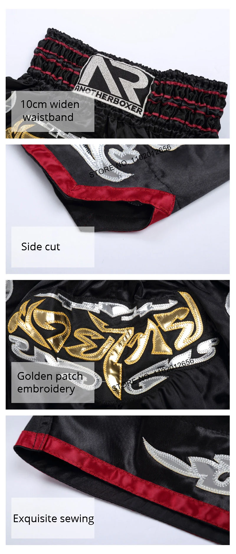 Muay Thai Fight Kickboxing Shorts Fitness Men Women Kids Boxing Shorts Embroidery Thailand Gym Training Black MMA Jujitsu Pants