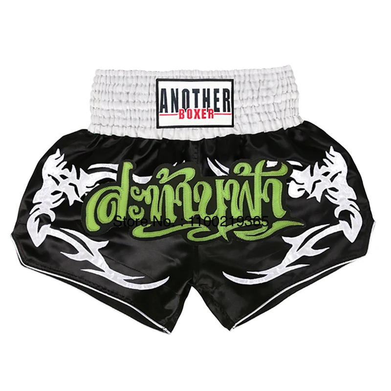 Muay Thai Fight Kickboxing Shorts Fitness Men Women Kids Boxing Shorts Embroidery Thailand Gym Training Black MMA Jujitsu Pants