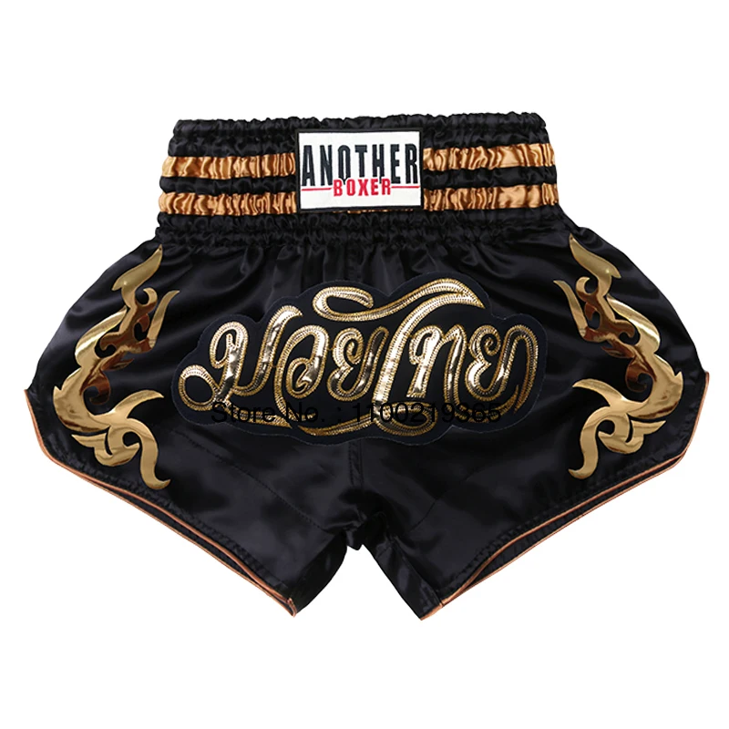 Muay Thai Fight Kickboxing Shorts Fitness Men Women Kids Boxing Shorts Embroidery Thailand Gym Training Black MMA Jujitsu Pants