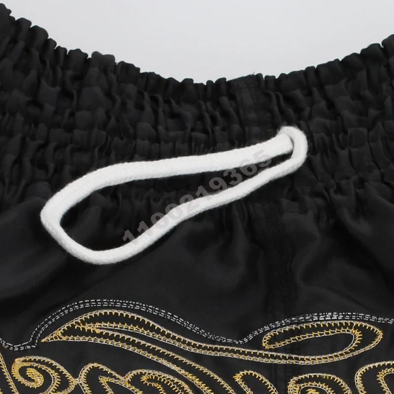 Muay Thai Fight Kickboxing Shorts Fitness Men Women Kids Boxing Shorts Embroidery Thailand Gym Training Black MMA Jujitsu Pants