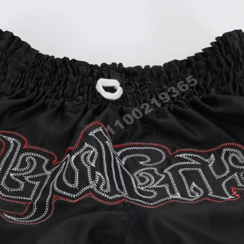 Muay Thai Fight Kickboxing Shorts Fitness Men Women Kids Boxing Shorts Embroidery Thailand Gym Training Black MMA Jujitsu Pants