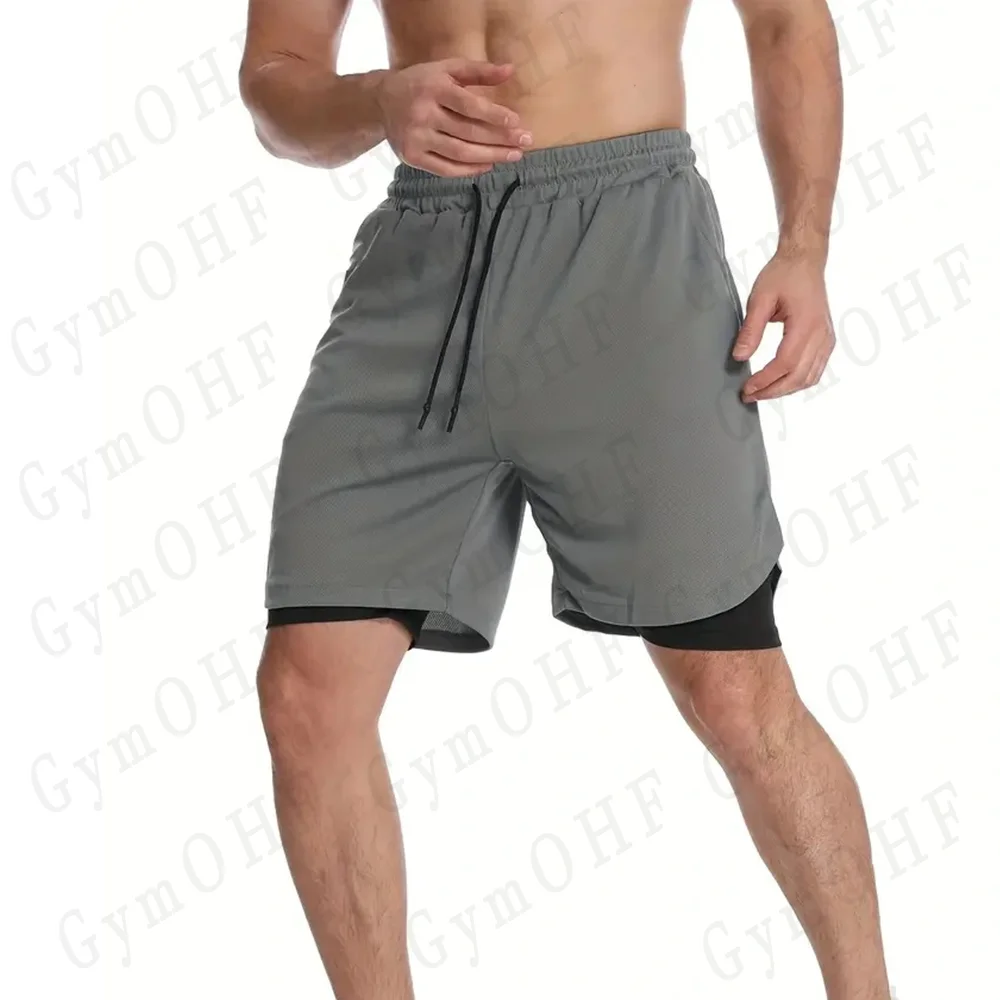 Sport Shorts Men 2099 Spider Sportswear Double-Deck Running Shorts 2 In 1 Beach Bottoms Summer Gym Fitness Training Short Pants