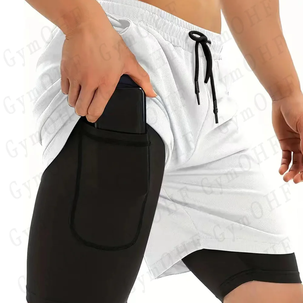 Sport Shorts Men 2099 Spider Sportswear Double-Deck Running Shorts 2 In 1 Beach Bottoms Summer Gym Fitness Training Short Pants