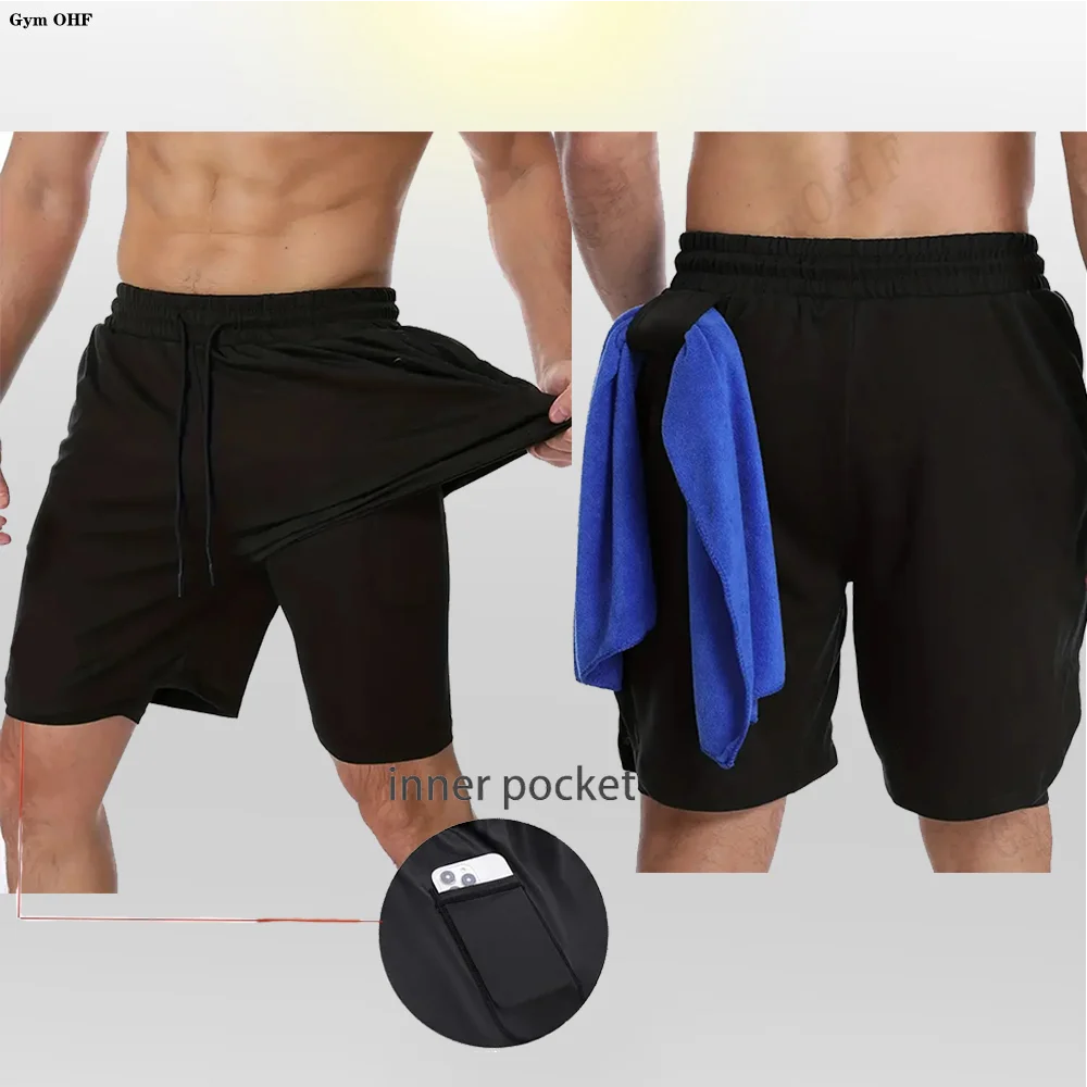 Sport Shorts Men 2099 Spider Sportswear Double-Deck Running Shorts 2 In 1 Beach Bottoms Summer Gym Fitness Training Short Pants