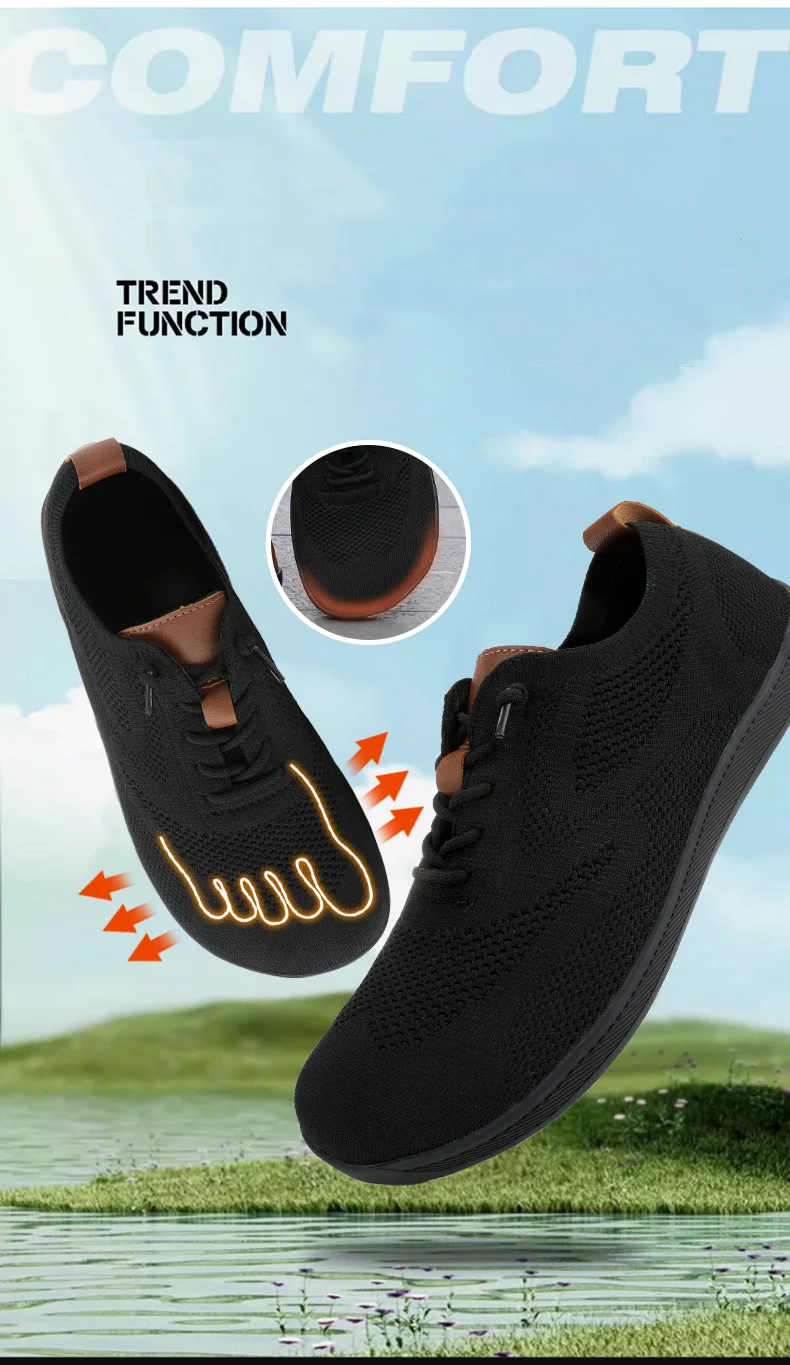Men's Wide Barefoot Shoes Casual Unisex Minimalist Sneakers Zero Drop Outdoo Running Climbing Sneaker Ventilation Non Slip Shoes