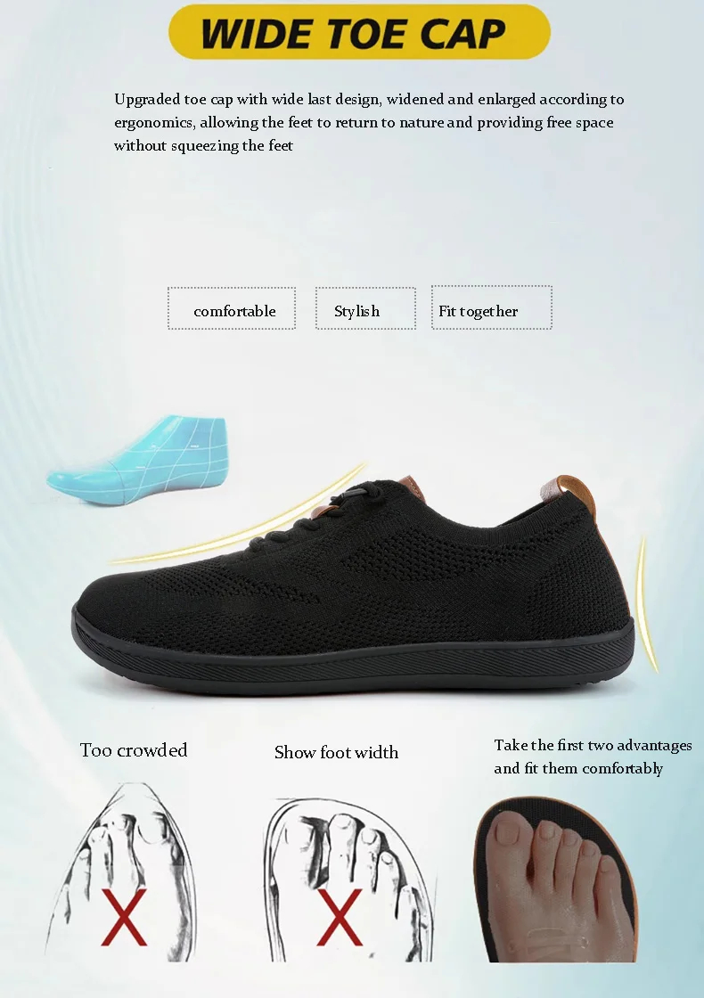 Men's Wide Barefoot Shoes Casual Unisex Minimalist Sneakers Zero Drop Outdoo Running Climbing Sneaker Ventilation Non Slip Shoes