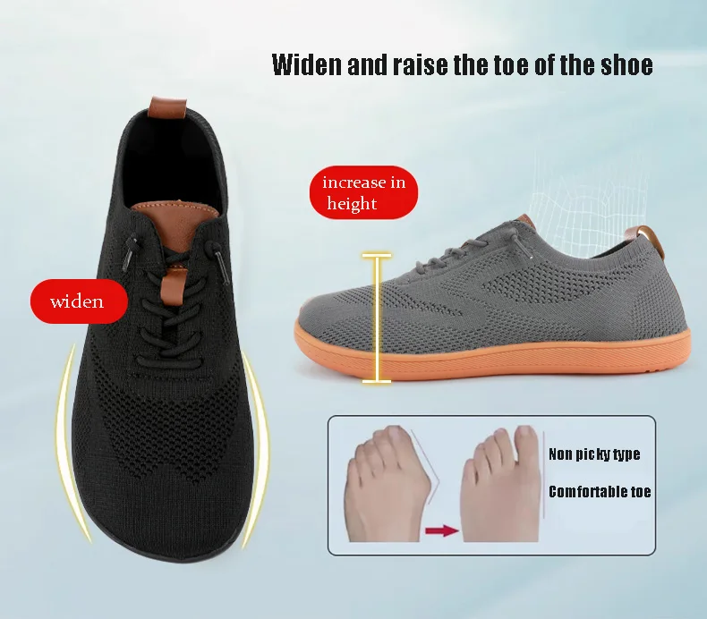 Men's Wide Barefoot Shoes Casual Unisex Minimalist Sneakers Zero Drop Outdoo Running Climbing Sneaker Ventilation Non Slip Shoes