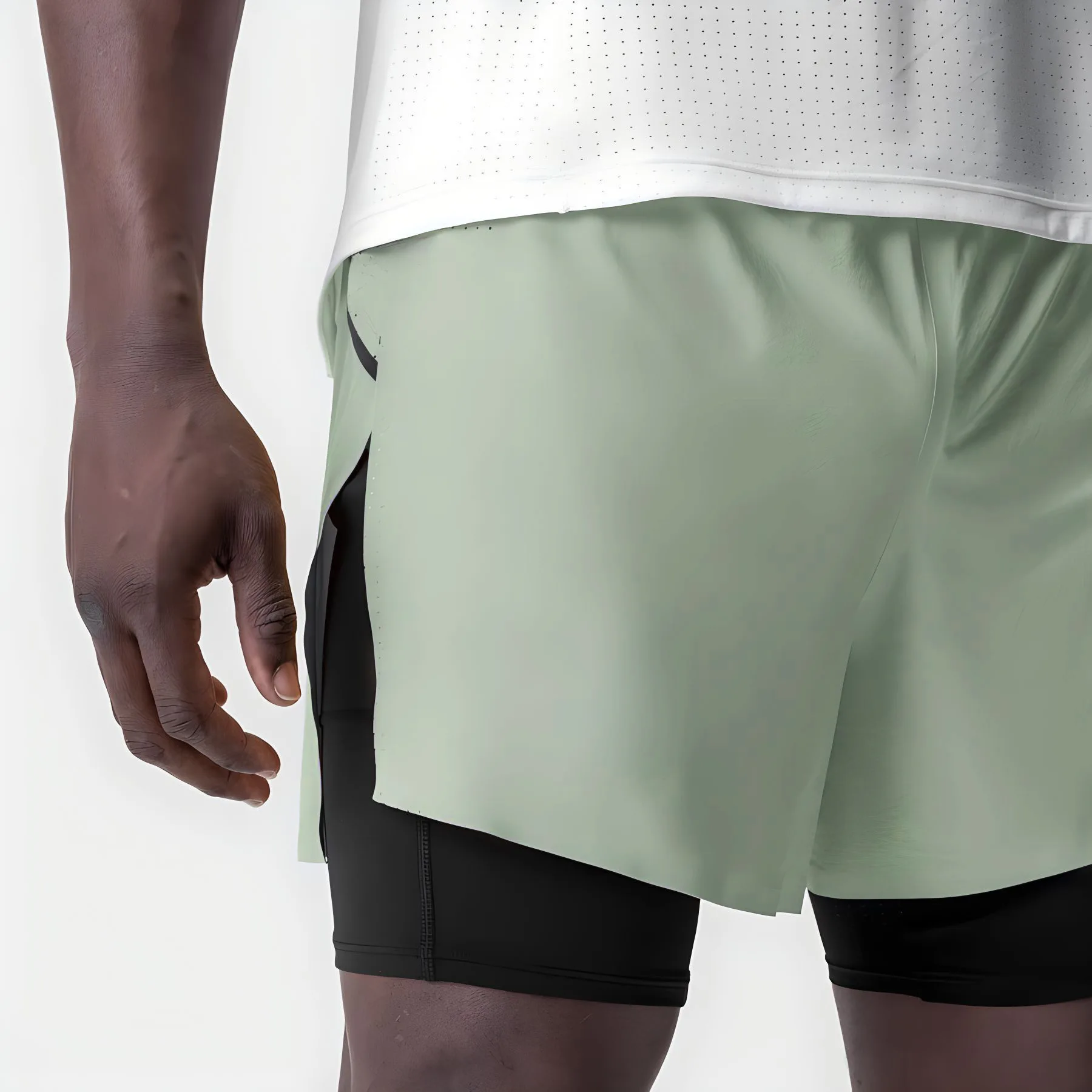 Men's Running Shorts Gym 2 In 1 Sports Shorts Fitness Leisure Workout Breathable Quick Dry Double Layer Training Shorts Men