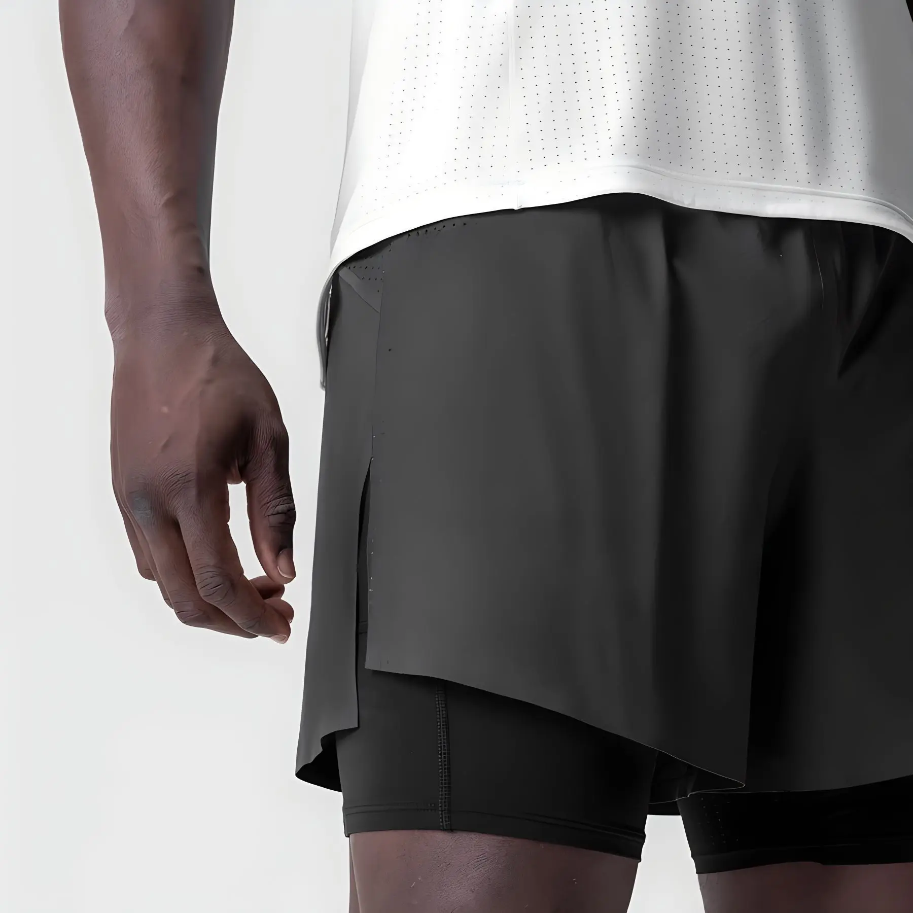 Men's Running Shorts Gym 2 In 1 Sports Shorts Fitness Leisure Workout Breathable Quick Dry Double Layer Training Shorts Men